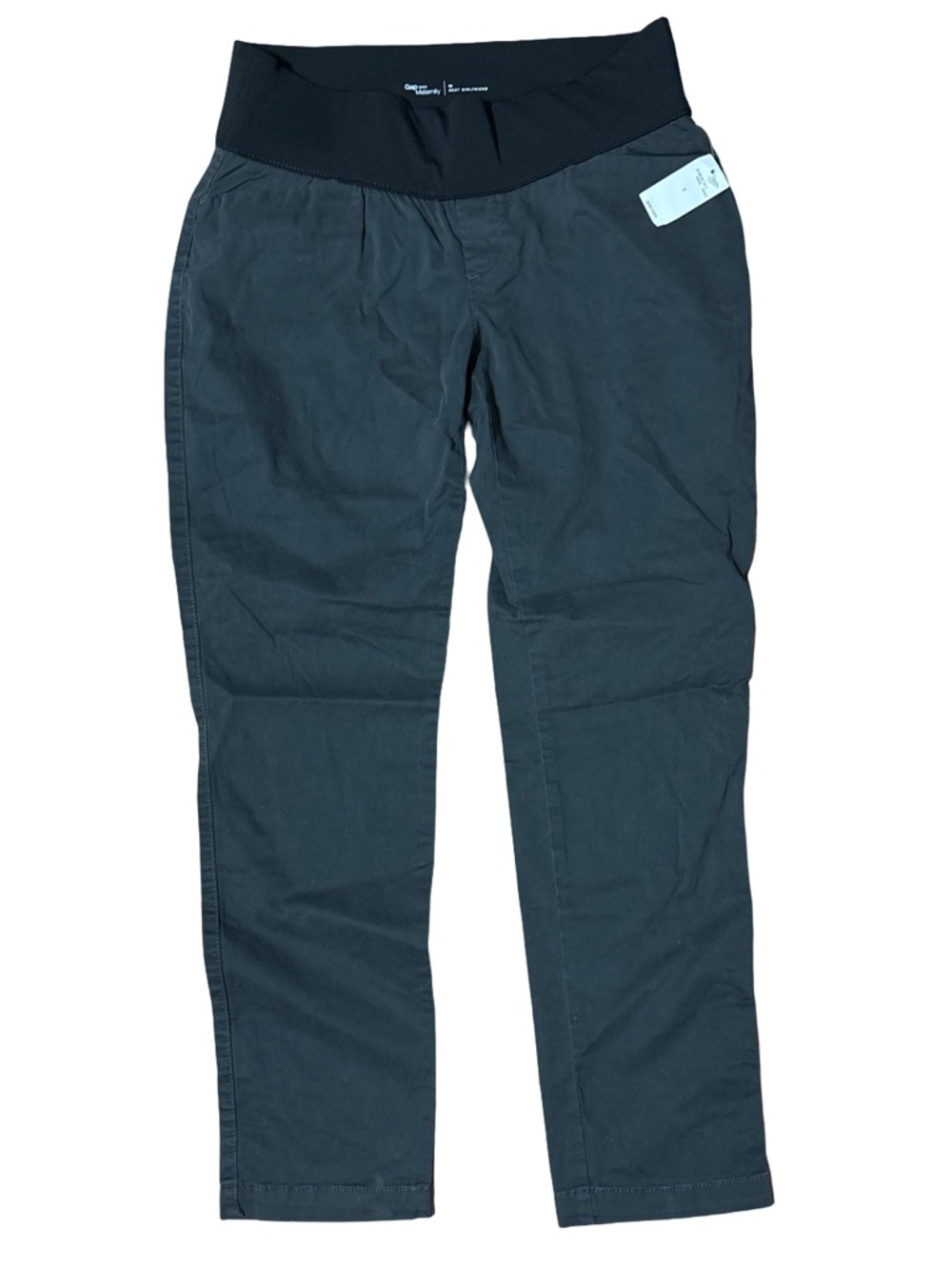 GAP Maternity Charcoal Girlfriend Pants Black Stretch Waistband